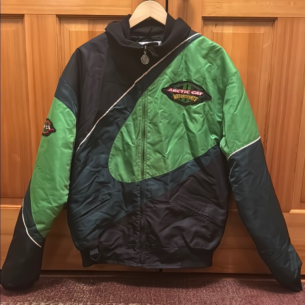 Vintage Arctic Cat Motorsports Green and Black Performance Jacket with Liner